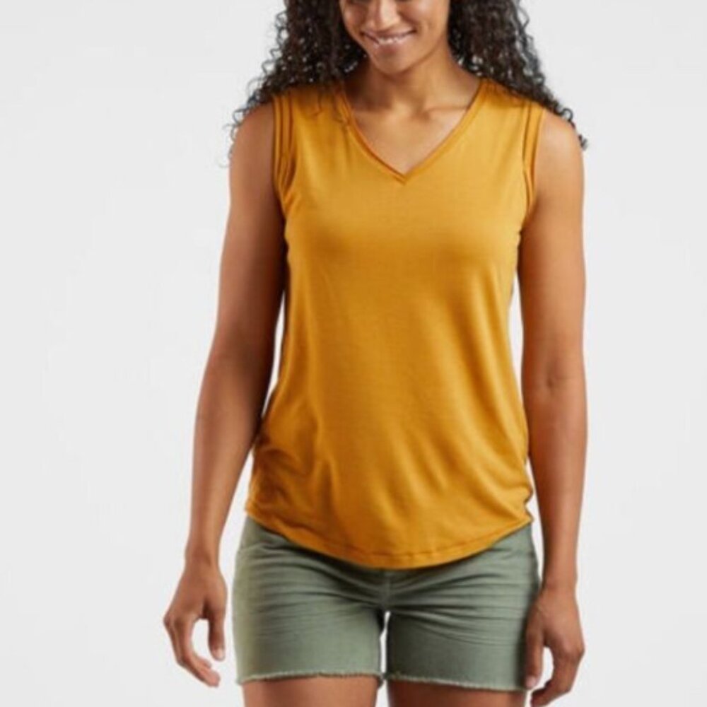 Kuhl size large mustard yellow tank top shirt